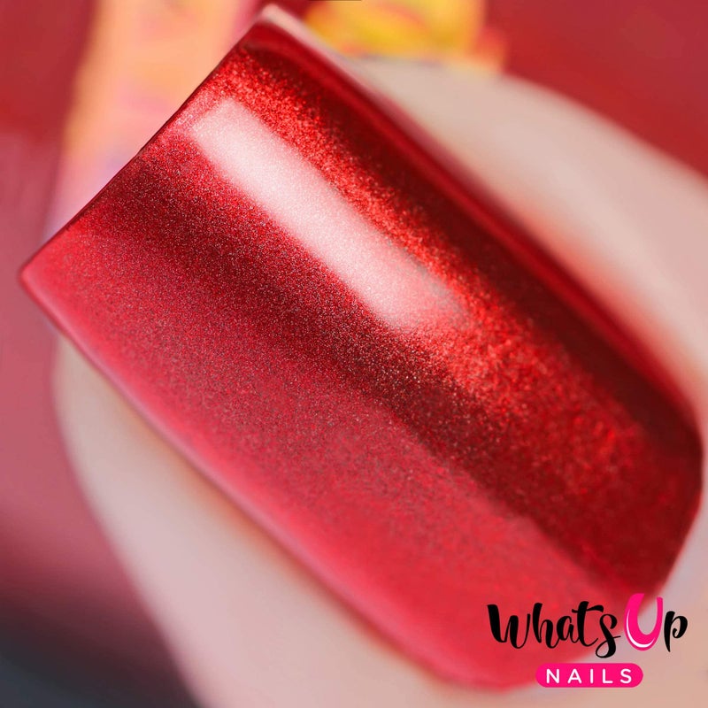 Whats Up Nails - Fire Red Chrome Powder For Mirror Nails - Image 2